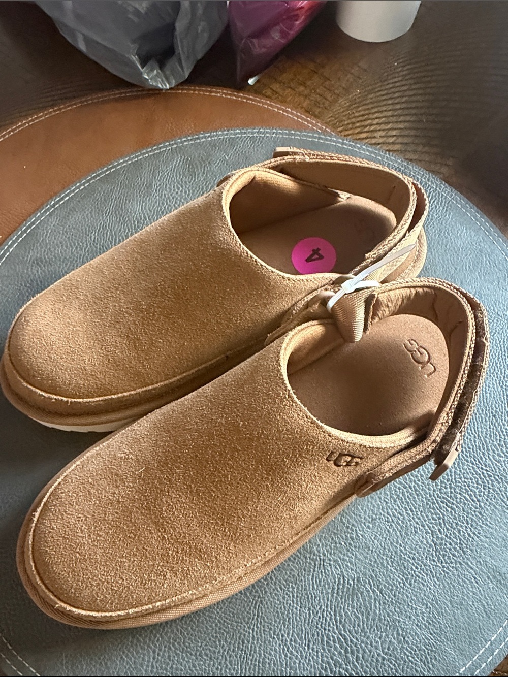 UGG Kids Chestnut Suede Backstrap Slip-Ons